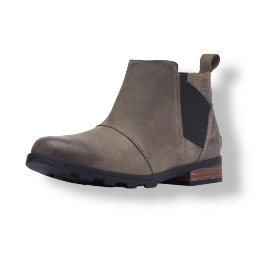 Sorel Chelsea Boot Ankle Leather Emelie Waterproof Suede Quarry Gray 7.5